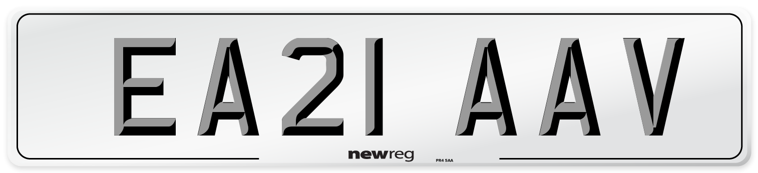 EA21 AAV Number Plate from New Reg